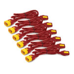 Power Cord Kit (6 ea), Locking, C13 to C14, 1.2m, Red (AP8704S-WWX340)